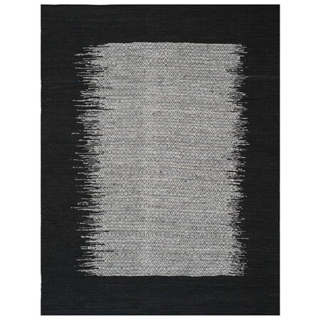 Flowers First 8 x 10 ft. Vintage Leather Hand Woven Rug, Light Grey & Black - Large Rectangle FL1885080